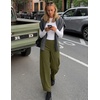 ZESICA Women’s Barrel Travel Pants with Pockets | 2026 Trendy Baggy Hiking Golf Pant, Tapered Leg Cropped Ankle Trousers, Mid Rise Elastic Waist Outfits(Armygreen)