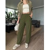 ZESICA Women’s Barrel Travel Pants with Pockets | 2026 Trendy Baggy Hiking Golf Pant, Tapered Leg Cropped Ankle Trousers, Mid Rise Elastic Waist Outfits(Armygreen)