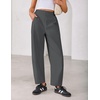 ZESICA Women’s Barrel Travel Pants with Pockets | 2026 Trendy Baggy Hiking Golf Pant, Tapered Leg Cropped Ankle Trousers, Mid Rise Elastic Waist Outfits(Darkgray)
