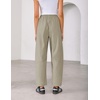 ZESICA Women’s Barrel Travel Pants with Pockets | 2026 Trendy Baggy Hiking Golf Pant, Tapered Leg Cropped Ankle Trousers, Mid Rise Elastic Waist Outfits(Stone)
