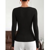 ZESICA Asymmetrical Neck Long Sleeve Shirts for Women 2026 Going Out Tops | Ribbed Knit Tops, Ruched Waist Tshirts, Slim Fit Shirts, Office Work Outfits, Business Casual T-Shirts, Fall Winter Clothes(Black)