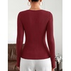 ZESICA Asymmetrical Neck Long Sleeve Shirts for Women 2026 Going Out Tops | Ribbed Knit Tops, Ruched Waist Tshirts, Slim Fit Shirts, Office Work Outfits, Business Casual T-Shirts, Fall Winter Clothes(Burgundy)