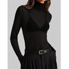 ZESICA Women’s Mesh Sheer Turtleneck Long Sleeve Shirts | See Through Fitted Blouses, Sexy Cute T-Shirts, Going Out Tops, Date Night Party Clubwear Shirts, 2026 Fall Layering Outfits(Black)