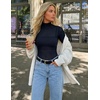 ZESICA Women’s Mesh Sheer Turtleneck Long Sleeve Shirts | See Through Fitted Blouses, Sexy Cute T-Shirts, Going Out Tops, Date Night Party Clubwear Shirts, 2026 Fall Layering Outfits(Navy)