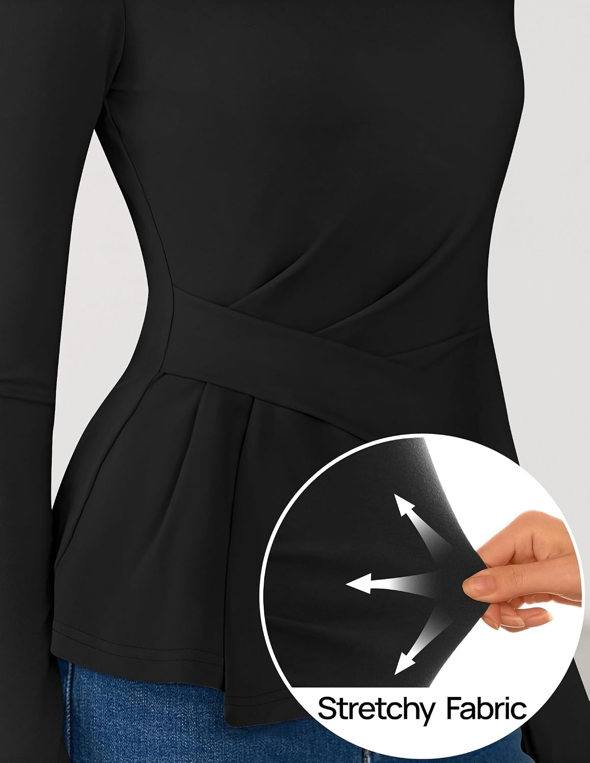 image:imageZESICA Womens Fall Long Sleeve Peplum Business Casual Tops Boat Neck Asymmetrical Tunic Blouse Comfy Soft Fabric Work Ofiice Outfits Fashion Trendy ClothesBlack