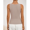 ZESICA Tank Tops for Women Summer Ribbed Knit V Neck Lace Trim Tanks Sleeveless Casual Going Out Cami Shirts 2026(Lightkhaki)