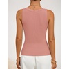 ZESICA Tank Tops for Women Summer Ribbed Knit V Neck Lace Trim Tanks Sleeveless Casual Going Out Cami Shirts 2026(Shrimppink)