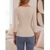 ZESICA Womens 3/4 Sleeve Asymmetrical Fall Shirts Ruched Going Out Tops | Slim Fit Tee Shirts, Dressy Casual Work Blouse, Cute Trendy Soft Undershirts, Spring Summer Fall Outfits(Sand)