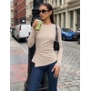 ZESICA Womens Fall Long Sleeve Peplum Business Casual Tops | Boat Neck, Asymmetrical Tunic Blouse, Comfy Soft Fabric, Work Ofiice Outfits, Fashion Trendy Clothes(Apricot)