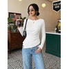 ZESICA Womens Fall Long Sleeve Peplum Business Casual Tops | Boat Neck, Asymmetrical Tunic Blouse, Comfy Soft Fabric, Work Ofiice Outfits, Fashion Trendy Clothes(White)