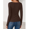 ZESICA Womens Fall Long Sleeve Peplum Business Casual Tops | Boat Neck, Asymmetrical Tunic Blouse, Comfy Soft Fabric, Work Ofiice Outfits, Fashion Trendy Clothes(Brown)