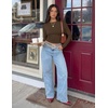 ZESICA Women’s Long Sleeve Cinched Waist Going Out Tops | Ruched Waist, Crewneck, Batwing, Stretchy, Chic Crop Top, 2026 Fall Fashion, Trendy Blouse, Y2K, Date Night, Business Casual(Brown)