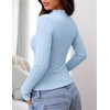 ZESICA Womens Mock Neck Fall Shirts Cable Knit Lightweight Long Sleeve Top | Slim Fit Basic Tee, Lightweight Soft Undershirts, Cute Casual Blouse, Fall Winter Fashion Outfits(Light Blue)