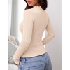 ZESICA Womens Mock Neck Fall Shirts Cable Knit Lightweight Long Sleeve Top | Slim Fit Basic Tee, Lightweight Soft Undershirts, Cute Casual Blouse, Fall Winter Fashion Outfits(Beige)