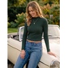 ZESICA Womens Mock Neck Fall Shirts Cable Knit Lightweight Long Sleeve Top | Slim Fit Basic Tee, Lightweight Soft Undershirts, Cute Casual Blouse, Fall Winter Fashion Outfits(Green)