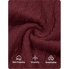ZESICA Womens Mock Neck Fall Shirts Cable Knit Lightweight Long Sleeve Top | Slim Fit Basic Tee, Lightweight Soft Undershirts, Cute Casual Blouse, Fall Winter Fashion Outfits(Burgundy)