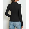 ZESICA Women’s 2026 Fall Long Sleeve Mock Neck Tops Going Out Knit Shirts | Slim Fit Tops,Ribbed Sweater Tops,Stretchy,Lightweight,2026 Casual Basic shirts,Business Casual Outfits,Fashion Clothes(Black)