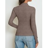 ZESICA Women’s 2026 Fall Long Sleeve Mock Neck Tops Going Out Knit Shirts | Slim Fit Tops,Ribbed Sweater Tops,Stretchy,Lightweight,2026 Casual Basic shirts,Business Casual Outfits,Fashion Clothes(Coffee)