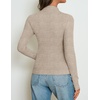 ZESICA Women’s 2026 Fall Long Sleeve Mock Neck Tops Going Out Knit Shirts | Slim Fit Tops,Ribbed Sweater Tops,Stretchy,Lightweight,2026 Casual Basic shirts,Business Casual Outfits,Fashion Clothes(Light Khaki)