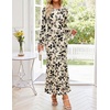 ZESICA Women’s Long Sleeve Floral Bodycon Dress 2026 Spring Fall Ruched Mesh Wedding Guest Cocktail Party Maxi Dresses(Floral Apricot)