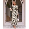 ZESICA Women’s Long Sleeve Floral Bodycon Dress 2026 Spring Fall Ruched Mesh Wedding Guest Cocktail Party Maxi Dresses(Floral Apricot)
