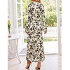 ZESICA Women’s Long Sleeve Floral Bodycon Dress 2026 Spring Fall Ruched Mesh Wedding Guest Cocktail Party Maxi Dresses(Floral Apricot)