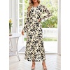 ZESICA Women’s Long Sleeve Floral Bodycon Dress 2026 Spring Fall Ruched Mesh Wedding Guest Cocktail Party Maxi Dresses(Floral Apricot)