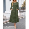 ZESICA Women’s Long Sleeve Swiss Dot Maxi Wedding Guest Dresses | Flowy A Line Boho Long Dress, Elegant Cocktail Party Holiday Church Dresses, Bridal Shower Going Out Clothes 2026(Army Green)
