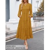 ZESICA Women’s Long Sleeve Swiss Dot Maxi Wedding Guest Dresses | Flowy A Line Boho Long Dress, Elegant Cocktail Party Holiday Church Dresses, Bridal Shower Going Out Clothes 2026(Mustard)