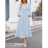 ZESICA Women’s Long Sleeve Swiss Dot Maxi Wedding Guest Dresses | Flowy A Line Boho Long Dress, Elegant Cocktail Party Holiday Church Dresses, Bridal Shower Going Out Clothes 2026(Light Blue)
