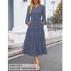 ZESICA Women’s Long Sleeve Swiss Dot Maxi Wedding Guest Dresses | Flowy A Line Boho Long Dress, Elegant Cocktail Party Holiday Church Dresses, Bridal Shower Going Out Clothes 2026(Dusty Blue)