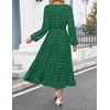 ZESICA Women’s Long Sleeve Swiss Dot Maxi Wedding Guest Dresses | Flowy A Line Boho Long Dress, Elegant Cocktail Party Holiday Church Dresses, Bridal Shower Going Out Clothes 2026(Green)