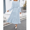 ZESICA Women’s Long Sleeve Swiss Dot Maxi Wedding Guest Dresses | Flowy A Line Boho Long Dress, Elegant Cocktail Party Holiday Church Dresses, Bridal Shower Going Out Clothes 2026(Light Blue)