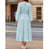 ZESICA Women’s Long Sleeve Swiss Dot Maxi Wedding Guest Dresses | Flowy A Line Boho Long Dress, Elegant Cocktail Party Holiday Church Dresses, Bridal Shower Going Out Clothes 2026(Sky)