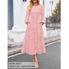 ZESICA Women’s Long Sleeve Swiss Dot Maxi Wedding Guest Dresses | Flowy A Line Boho Long Dress, Elegant Cocktail Party Holiday Church Dresses, Bridal Shower Going Out Clothes 2026(Pink)