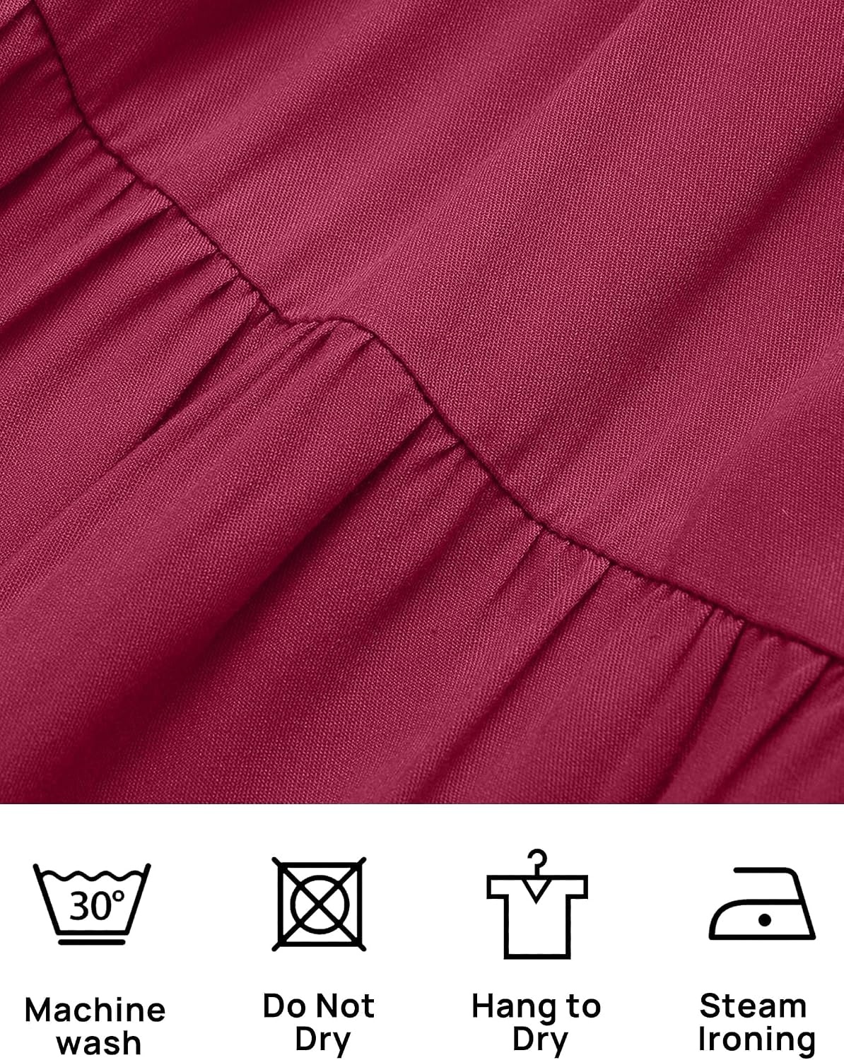 image:imageZESICA Womens 2026 Summer Casual Flutter Short Sleeve Smocked Midi Dress Crew Neck Elastic Waist Tiered Boho Flowy Dresses Soft Lightweight Fabric Beach Brunch Date PartyPlum
