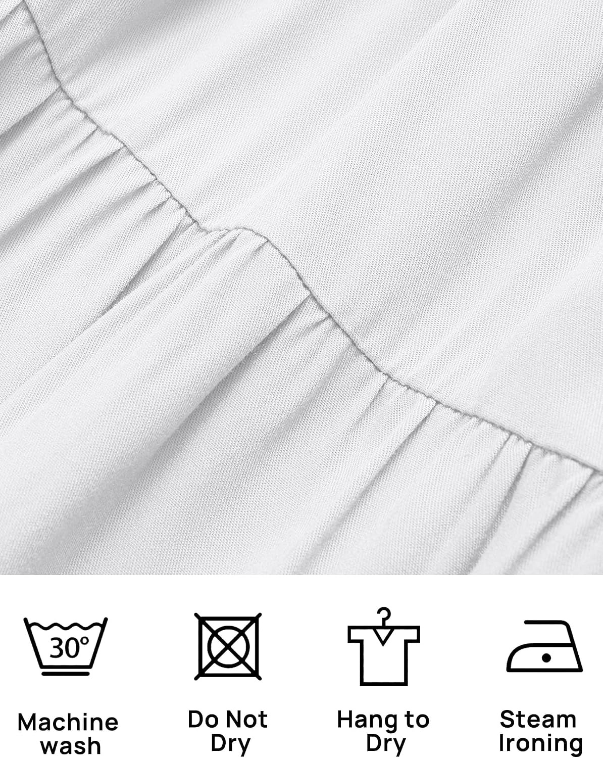 image:imageZESICA Womens 2026 Summer Casual Flutter Short Sleeve Smocked Midi Dress Crew Neck Elastic Waist Tiered Boho Flowy Dresses Soft Lightweight Fabric Beach Brunch Date PartyWhite