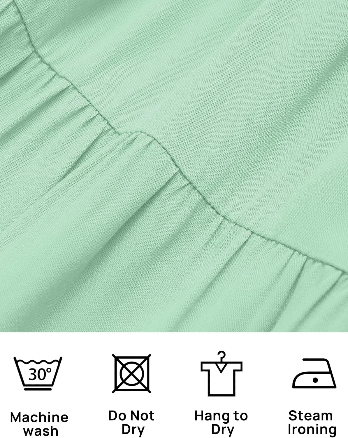 image:imageZESICA Womens 2026 Summer Casual Flutter Short Sleeve Smocked Midi Dress Crew Neck Elastic Waist Tiered Boho Flowy Dresses Soft Lightweight Fabric Beach Brunch Date PartyMint