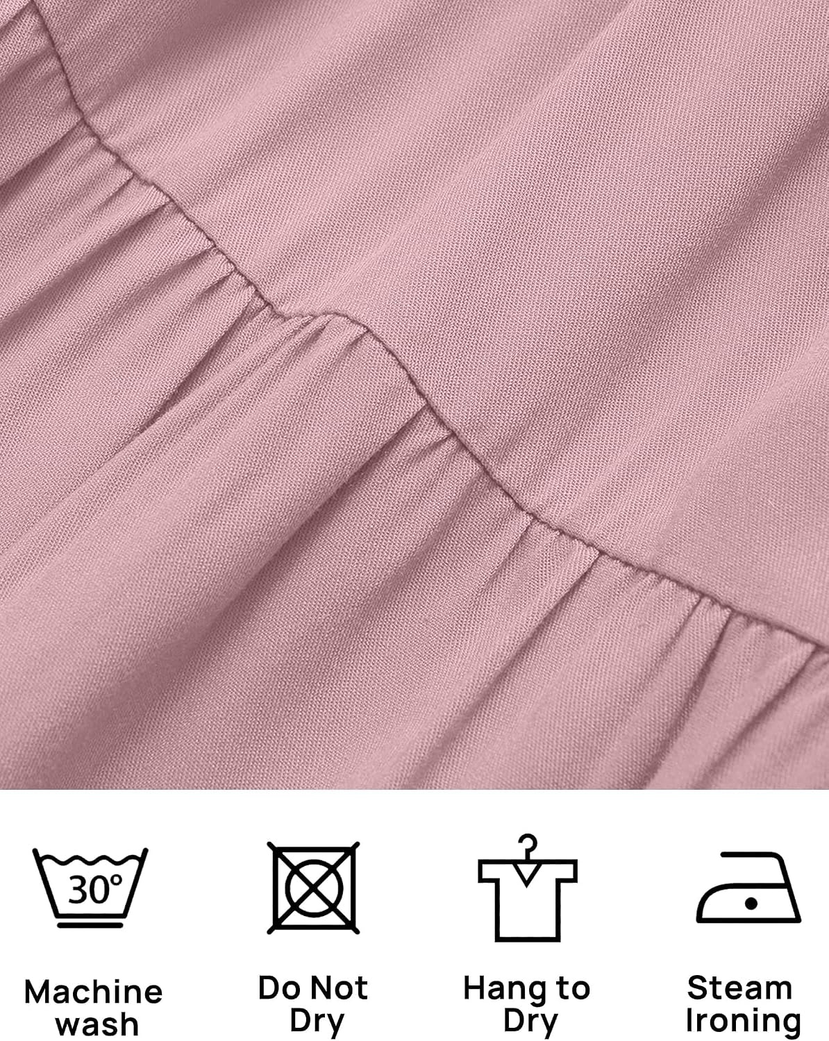 image:imageZESICA Womens 2026 Summer Casual Flutter Short Sleeve Smocked Midi Dress Crew Neck Elastic Waist Tiered Boho Flowy Dresses Soft Lightweight Fabric Beach Brunch Date PartyDark Pink