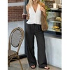 ZESICA Women’s Wide Leg Striped Business Work Palazzo Pants | High Waist, Button Down, Side Pockets, 2026 Straight Long Pant, Dressy Office Slacks, Work Trousers, Early Fall Fashion(Black)
