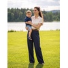 ZESICA Women’s Wide Leg Striped Business Work Palazzo Pants | High Waist, Button Down, Side Pockets, 2026 Straight Long Pant, Dressy Office Slacks, Work Trousers, Early Fall Fashion(Navy)