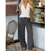 ZESICA Women’s Wide Leg Striped Business Work Palazzo Pants | High Waist, Button Down, Side Pockets, 2026 Straight Long Pant, Dressy Office Slacks, Work Trousers, Early Fall Fashion(Grey)