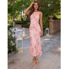 ZESICA Women’s Floral Mesh Slit Bodycon Wedding Guest Cocktail Midi Dress | 2026 Summer Sleeveless Semi Formal Party Elegant Bridal Shower Bridesmaid Sexy Prom Beach Vacation Birthday Dresses(Pink)