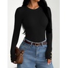 ZESICA Women’s Long Sleeve Button Soft Knit Pullover Sweaters | Crew Neck, Slim Fitted, Decorative Buttons, Business Casual Tops, Office Work, 2026 Early Fall Fashion Clothing(Black)