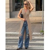 ZESICA Women’s Sleeveless Long Cardigan Sweaters 2026 Summer V Neck Oversized Button Knit Duster Vest Top Beach Cover Up(Khaki)