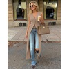 ZESICA Women’s Sleeveless Long Cardigan Sweaters 2026 Summer V Neck Oversized Button Knit Duster Vest Top Beach Cover Up(Khaki)