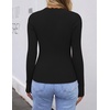ZESICA Womens Long Sleeve Ribbed Knit Fitted Sweaters Tops(Black)