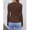 ZESICA Womens Long Sleeve Ribbed Knit Fitted Sweaters Tops(Coffee)
