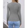 ZESICA Womens Long Sleeve Ribbed Knit Fitted Sweaters Tops(Grey)