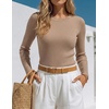 ZESICA Womens Long Sleeve Ribbed Knit Fitted Sweaters Tops(Lightcamel)